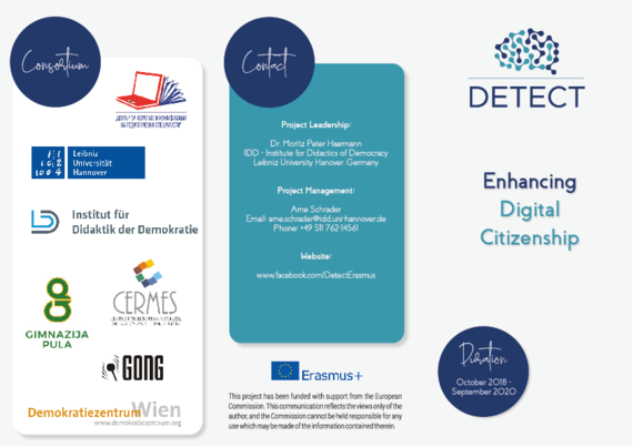 Unser DETECT-Flyer präsentiert wesentliche Informationen zu unseren Projektzielen und Inhalten. Dieser wird demnächst auch in weiteren Sprachen (Deutsch, Kroatisch, Bulgarisch) erhältlich sein.